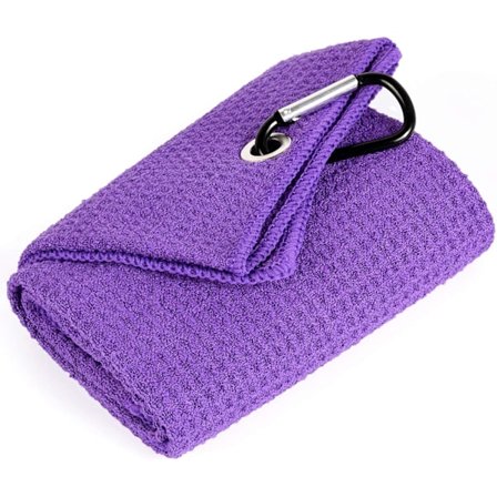 Mikrofiber Golfhandduk, 40 x 60 cm, våffelmönstrad design med karbinhake, superabsorberande, trefaldig stor golfbollshandduk, golftillbehör för