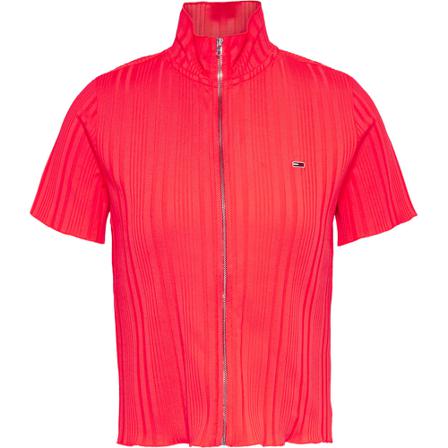 Tommy Hilfiger TJW Slim RIB ZIP Pink, Dame T-shirts