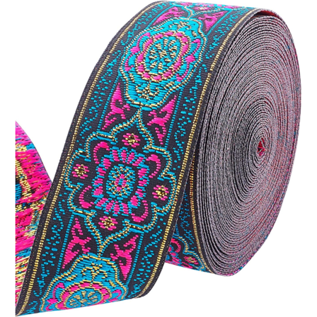 7m 33mm Vintage Jacquard-nauha Kirjailtu Kudottu Nauha Kangasreunus Hiuha DIY-vaatteiden Lisävarusteiden Koristeluun