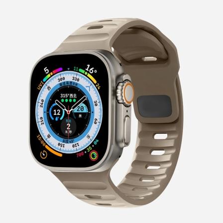 Pehmeä silikonihihna Apple Watch Band Ultra 49mm 44mm 45mm 42mm 41mm 42mm 38mm urheilukellohihna iwatch Serise 8 7 6 5 Rannekoru 06-Dune-Keltainen 06-