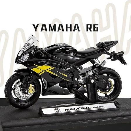 1:18 skala Yamaha R6 legeringsscooter sportscykel figurer diecastbiler børns legetøj motorcykel racermodel replikaer samle gave til drenge Black