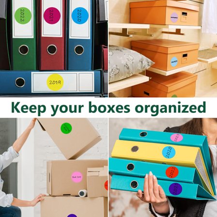 Glat Overflade Magi, Permanente Klæbeetiketter til Flytning, Lager & Indretning, 20 Farver, 160 Stk