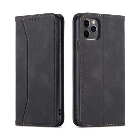 (Svart) Magnetisk skinnetui for iPhone 14 PRO MAX (6.7), støtsikker TPU-etui, PU-lær lommeboketui, kortspor, magnetisk lukking