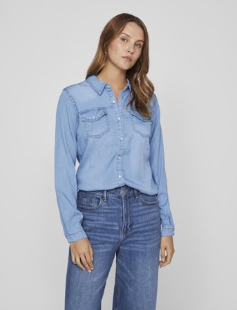 Vila Vibista Denim Shirt-Noos - Blue - XXL