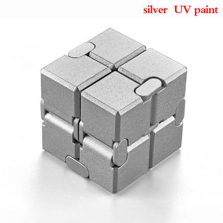 Decompressionsleksaker Premium Metall Infinity Cube Portabel Svart Silver