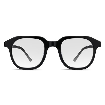 Czarne geometryczne okulary typu horn rimmed z blokadą światła niebieskiego dla mężczyzn - Kwadratowe okulary przeciwsłoneczne