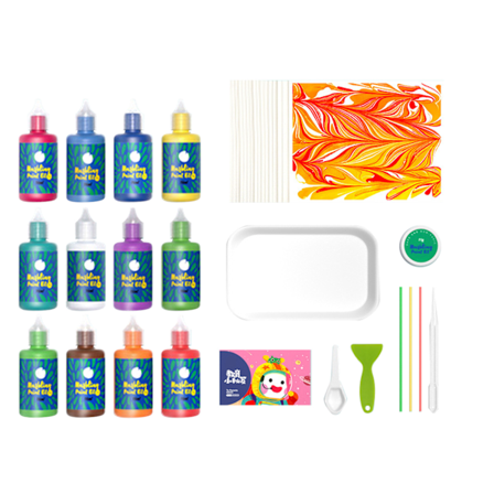 Vannmarmorering Maling Hånd-Øye Koordinasjon Livlige Farger Trygt Hydro Dipping Kit for Utdanning Håndverk DIY 12 Farger