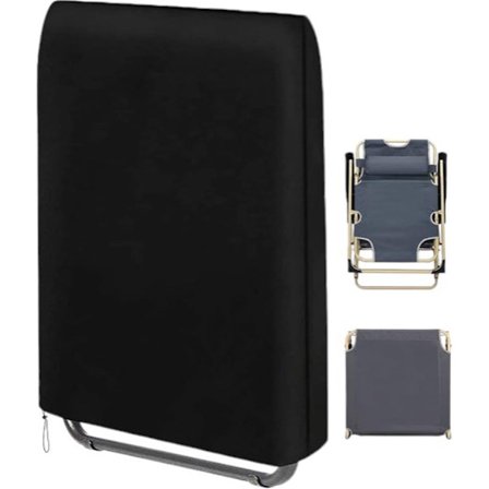 Stolebetræk Vandtæt Sammenklappelig Udendørs Lænestolsbetræk Støvtæt Plæne Terrasse Møbelbetræk UV-beskyttende Liggestolsbetræk Ekstra Stor Grå