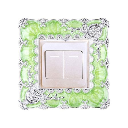 Yhden valokytkimen cover pistorasian kehys GREEN&SILVER