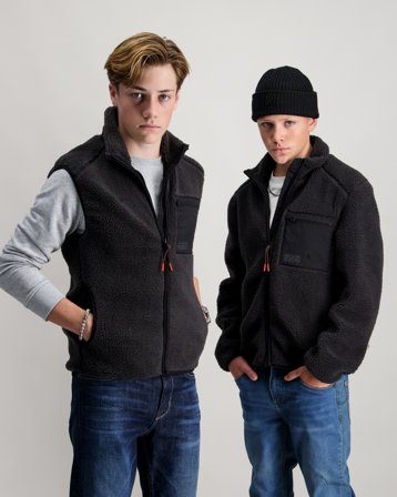 ONLY & SONS JUNIOR OSJDALLAS SHERPA VEST OTW Grijs Vesten Jongens - Kids Brand Store