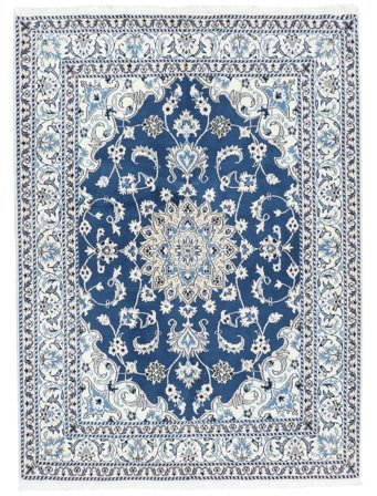 146X198 Tapis Naïn D'orient Bleu Foncé/Gris Foncé (Laine, Perse) Carpetvista