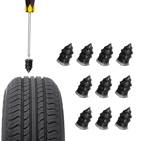 10-pakkaus - Rengasta Puncture Repair - Valitse koko Musta