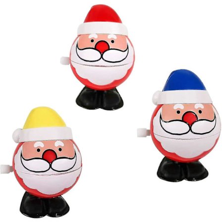 3 st Jultomten Wind Up Toys Stocking Filler Wind Up Xmas Character Novelty Toy