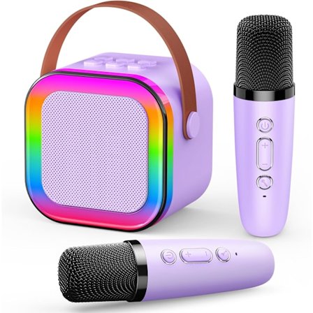 Karaoke-maskine med 2 mikrofoner, til piger legetøj 3-15 år gamle piger gaver børn mikrofon legetøj til piger fødselsdag gaver mikrofon