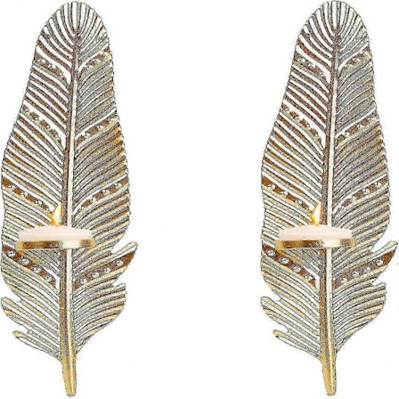 2 stk. Væglampe Lysestage, Vægmonterede Metal Lysestager, Lysestage Vægkunstindretning til Hjemmet