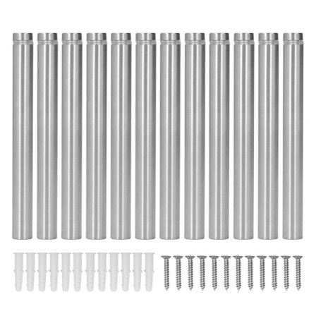 12ST Skruer Reklame Spiker Skiltholder i Rustfritt Stål Skrue Veggfester 12x120MM