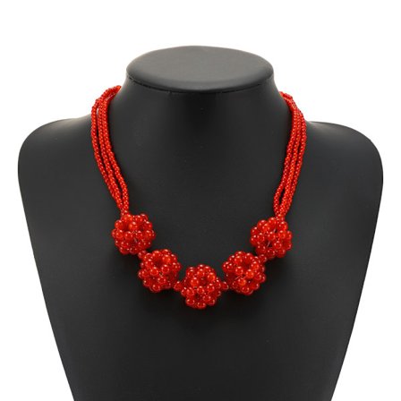 Rött halsband smycke charm pärlor granat halsband mode fest high-end smycken för kvinnor och flickor