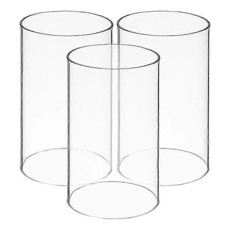 Vindtætte klare glas cylinder lysestager åben ende lysrørsskærme