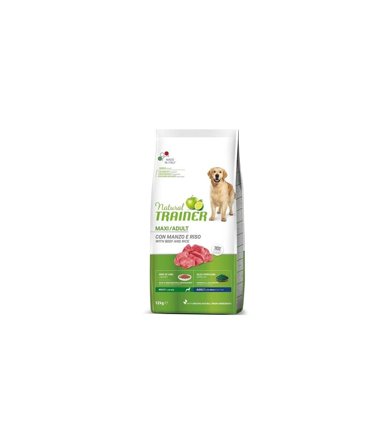 Natural Trainer Crocchette Manzo e Riso Cane Adult Maxi 12Kg