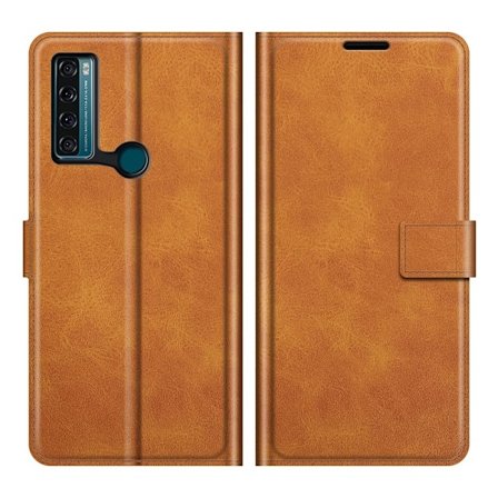 Hållbart konstläder TCL 20 SE fodral med plånbok - Brun