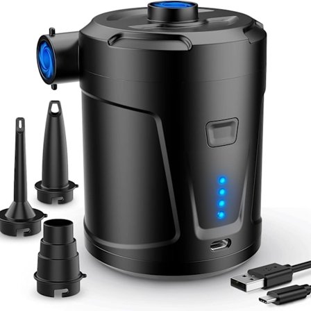 5200mAh uppladdningsbar portabel mini luftpump/tömningspump, lämplig för utomhuscamping, uppblåsbara madrasser, uppblåsbara sängar, swimmingpooler