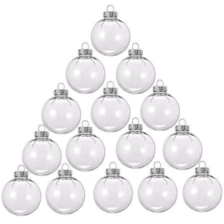 15 stk Runde Klar Julekugler Fyldbare DIY Juletræskugler Lavet af Plastik Julekugle