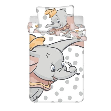 Barnsängkläder set Disney Dumbo Dots 100×135 cm, 40×60 cm