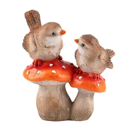 Nydelige fugler og sopp miniatyr skulptur harpiks hage statue for hageplass og hjem dekor landskap ornament