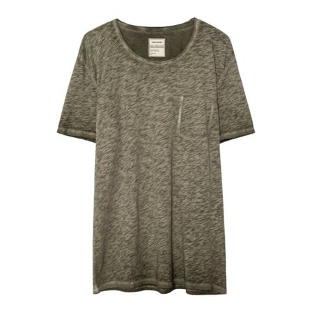 Zadig & Voltaire Toby Cold Dyed T-Shirt Grøn, Herre T-shirts