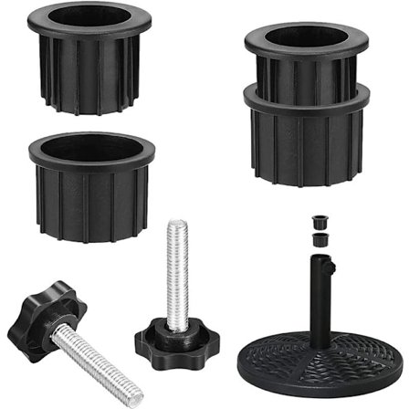 2 sæt udendørs parasol base stativ reservedele parasol base stativ hul ring stopper dæksel og hætte