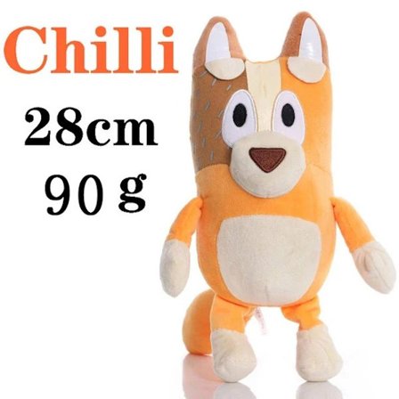 Plyschhund Bingo Familj Plyschleksak Tecknad Hund Mjukt Gosedjur Chilli Anime 28cm Dockor Födelsedag Julklappar Till Barn