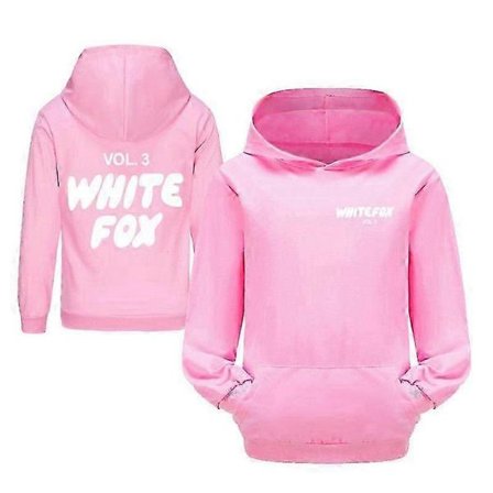 Tyttöjen poikien valkoiset mustat kettutaskuhupparit lasten vapaa-ajan pitkähihainen pusero