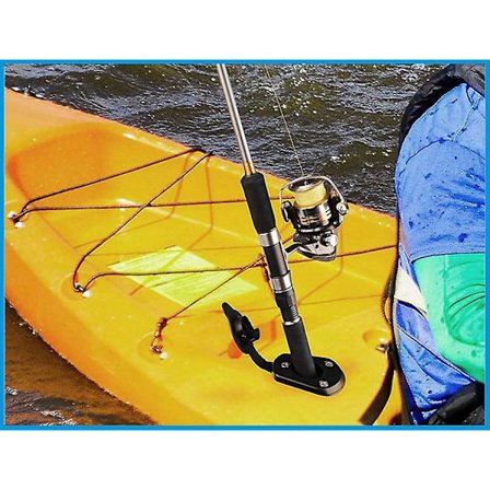 Forsænket fiskestangholder til kajak med låg