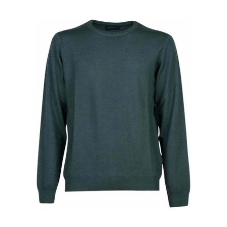 40Weft Round-neck Strik Grøn, Herre Strik, Størrelse: M