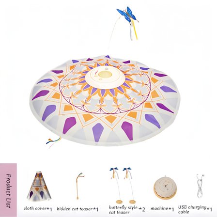 Interaktiv Kattleksak - Smart Automatisk Kattleksak med 360° Rotation, Ultralång Batteritid, USB-laddning, Tyst Design, Intera[D]