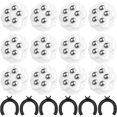 Apparatglidare för köksmaskiner Självhäftande Mini Hjul med Bromsklossar 360° Vridbara Hjul Stålkulor Möbelhjul