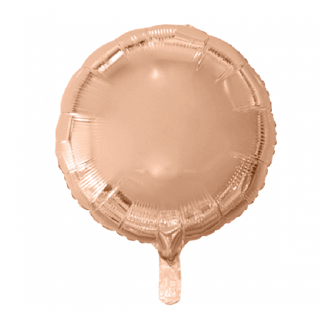 Ballong i folie, rund, i rosegull - 46 cm