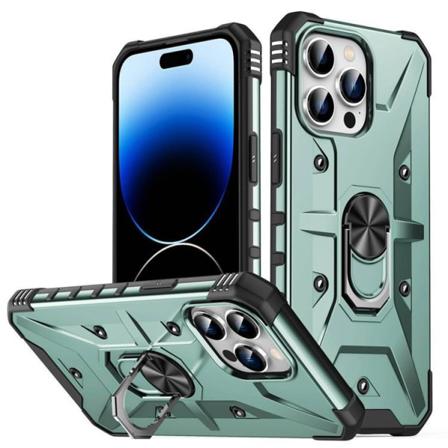 Iphone 14 Pro Skal Ringhållare Armor - Mörkgrön
