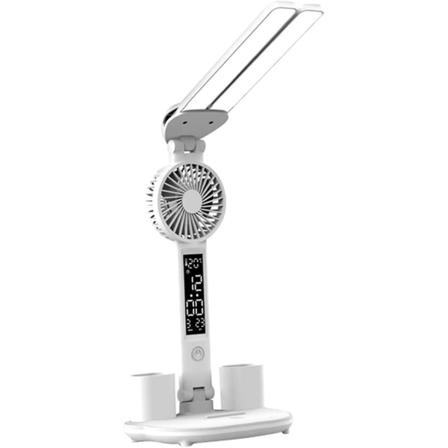 Pöytälamppu lapsille Led-pöytälamppu tuulettimella Taitettavat pöytälamput kellolla Päivämäärä Lämpötila Silmähoito Opiskelu Lukuvalaisin