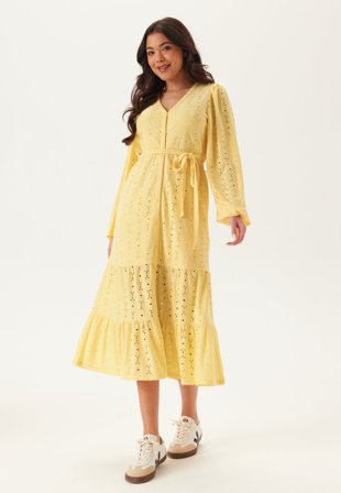 Happy Holly - Soft Broderie Anglaise Dress - Light yellow