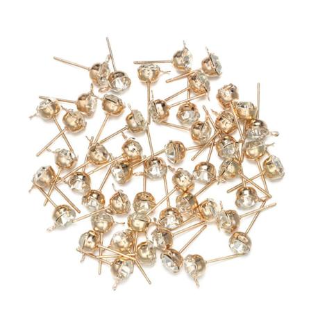 50 St 4/6/8 Mm Diy Örhängen Fynd Med Tegel Örhängen Spännen