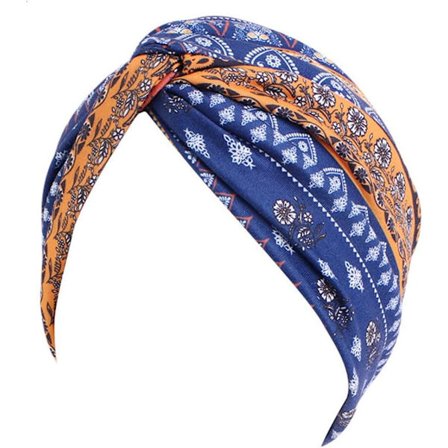 Elastisk bohemsk kjemoturban for kvinner, nattlue, kjemohette for kvinner