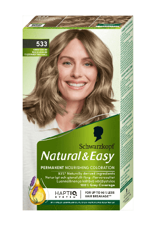 Schwarzkopf Natural & Easy 533 Nordisk Askblond Hårfärg Unisex Beige 142,5 ML