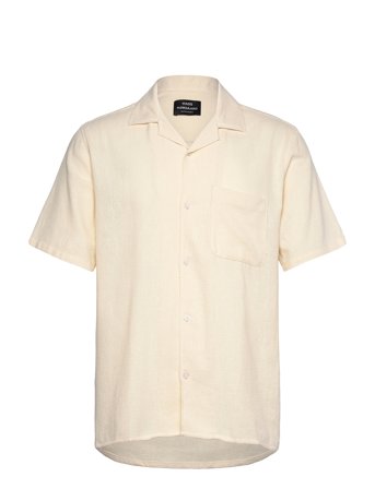 Mads Nørgaard Texture Kenji Shirt Ss - Cream - XL