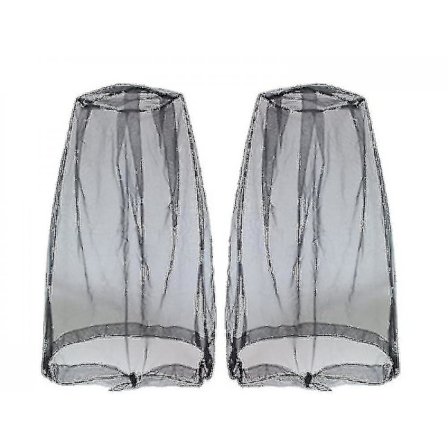 Myggnett for hodet, egnet for alle friluftsentusiaster (2 stk, svart)