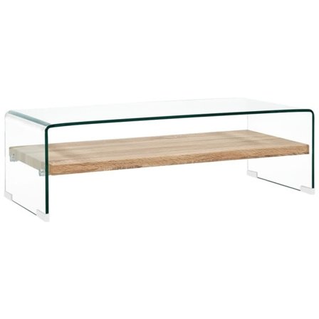 vidaXL Soffbord genomskinlig 98x45x31 cm härdat glas
