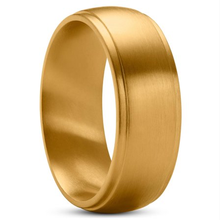 Anillo de titanio dorado Aesop Louis para hombres - Anillos de titanio