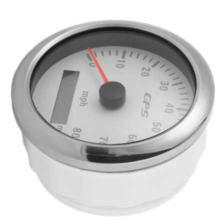 85mm 3.35 Tuuman GPS-nopeusmittari 80 MPH Ruostumaton teräs Universaali Auto Moottoripyörä Vene Valkoinen