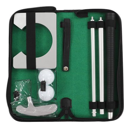 Golf Putting Gave-sett 3-delt Avtakbar Golf Putter Treningsboks for Hjemmekontor Aluminium Legering Dobbeltsidig