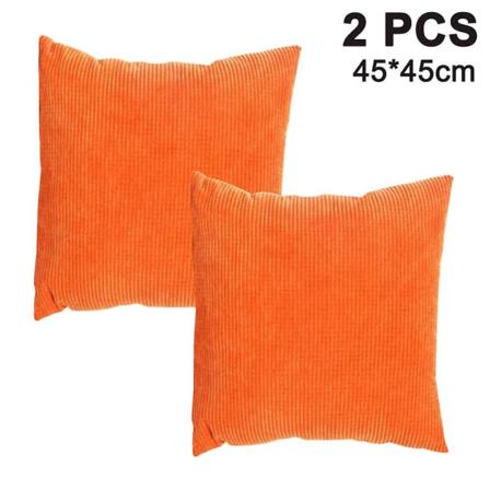 2 sett putesnor kontor putetrekk Putetrekk polyester, myk behagelig, for S Stue Soverom dekor 45x45cm Orange